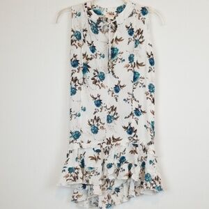 HAYDEN Girl white floral‎ ruffled dress size 13/14